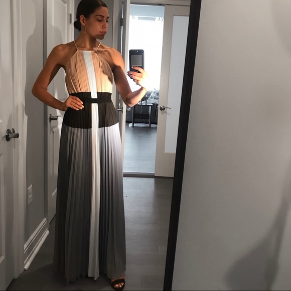 bcbg color block gown